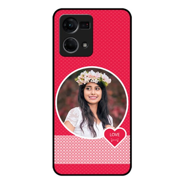 Oppo F21 Pro Personalised Glass Phone Case - Pink Pattern Design