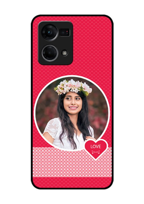 Oppo F21 Pro Personalised Glass Phone Case - Pink Pattern Design