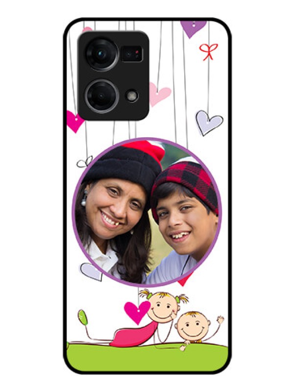 Custom Oppo F21 Pro Photo Printing on Glass Case - Cute Kids Phone Case Design