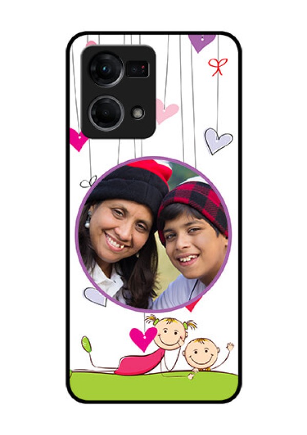Oppo F21 Pro Photo Printing on Glass Case - Cute Kids Phone Case Design