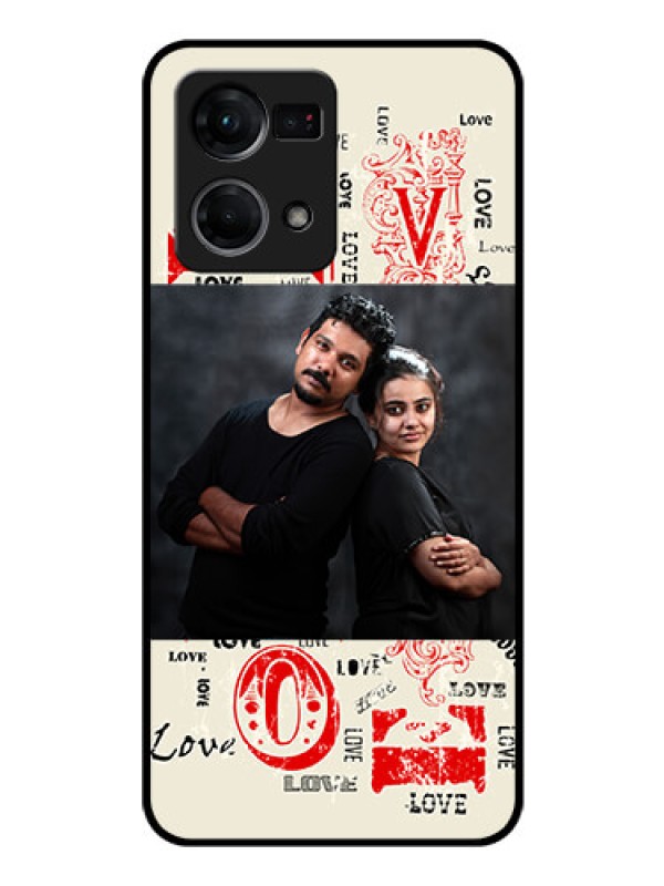 Custom Oppo F21 Pro Photo Printing on Glass Case - Trendy Love Design Case