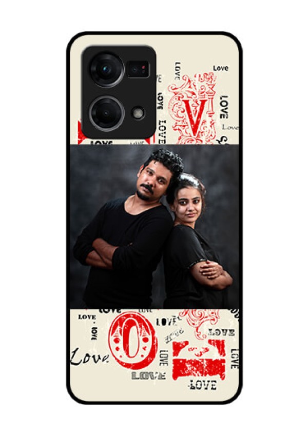 Oppo F21 Pro Photo Printing on Glass Case - Trendy Love Design Case