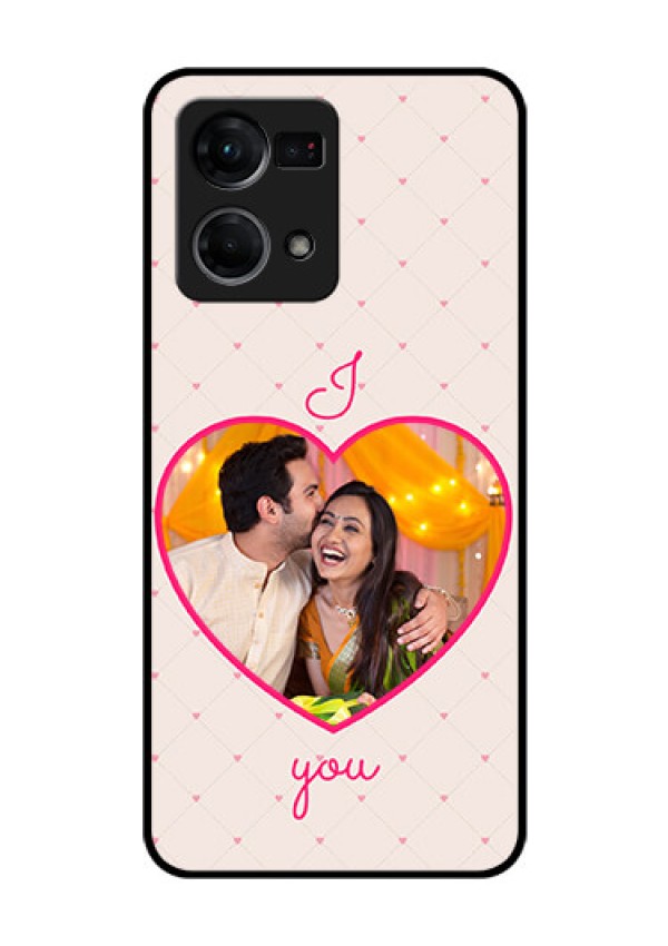 Oppo F21 Pro Custom Glass Mobile Case - Heart Shape Design