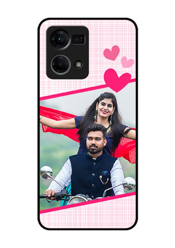 Oppo F21 Pro Custom Glass Phone Case - Love Shape Heart Design