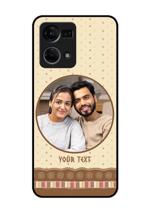 Oppo F21 Pro Custom Glass Mobile Case - Brown Dotted Mobile Case Design