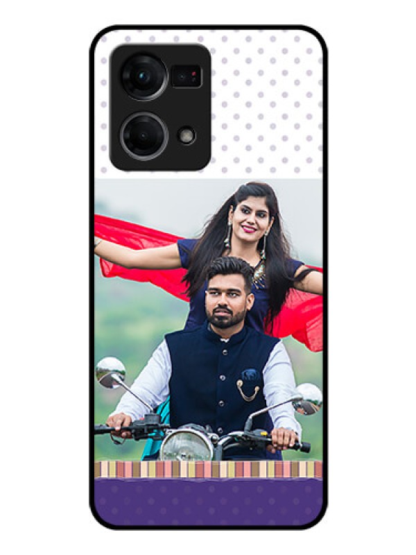 Custom Oppo F21 Pro Photo Printing on Glass Case - Cute Family Design