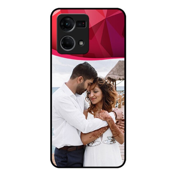 Oppo F21 Pro Custom Glass Mobile Case - Red Abstract Design