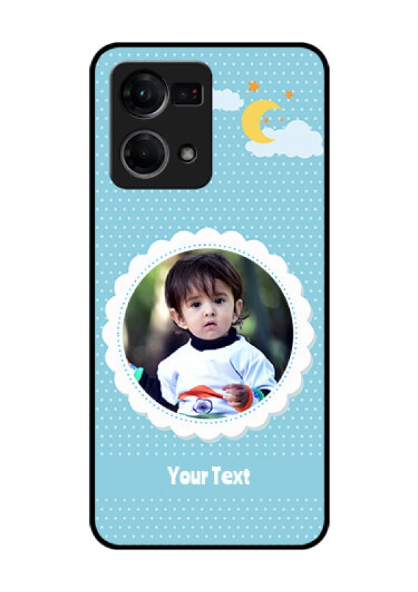 Oppo F21 Pro Personalised Glass Phone Case - Violet Pattern Design