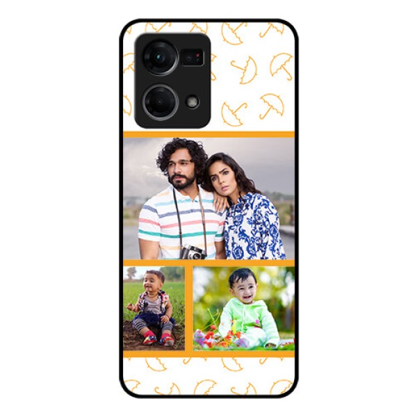 Oppo F21 Pro Custom Glass Mobile Case - Yellow Pattern Design
