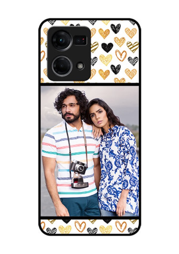Oppo F21 Pro Photo Printing on Glass Case - Love Symbol Design