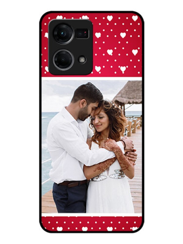 Custom Oppo F21 Pro Photo Printing on Glass Case - Hearts Mobile Case Design