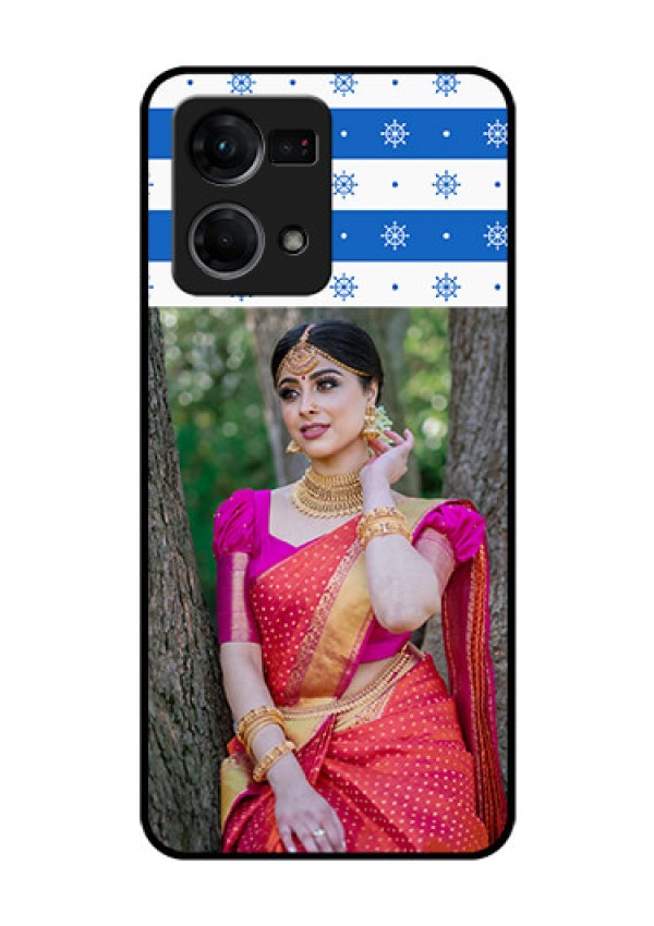 Oppo F21 Pro Photo Printing on Glass Case - Snow Pattern Design