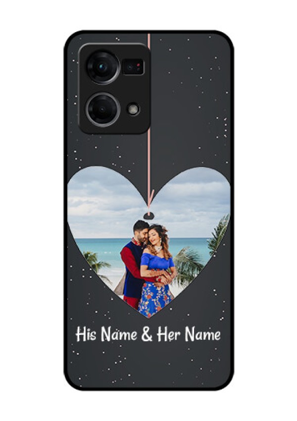 Oppo F21 Pro Custom Glass Phone Case - Hanging Heart Design