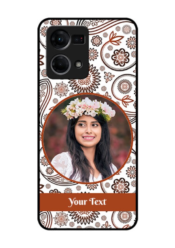 Oppo F21 Pro Custom Glass Mobile Case - Abstract Flower Design