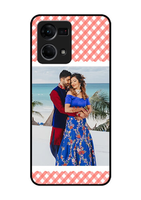 Oppo F21 Pro Personalized Glass Phone Case - Pink Pattern Design