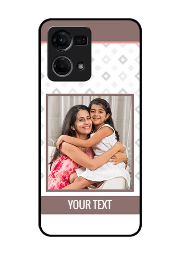 Oppo F21 Pro Photo Printing on Glass Case - Simple Diamond Design