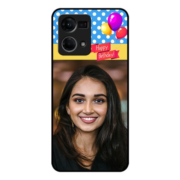 Oppo F21 Pro Custom Glass Mobile Case - Happy Birthday Design