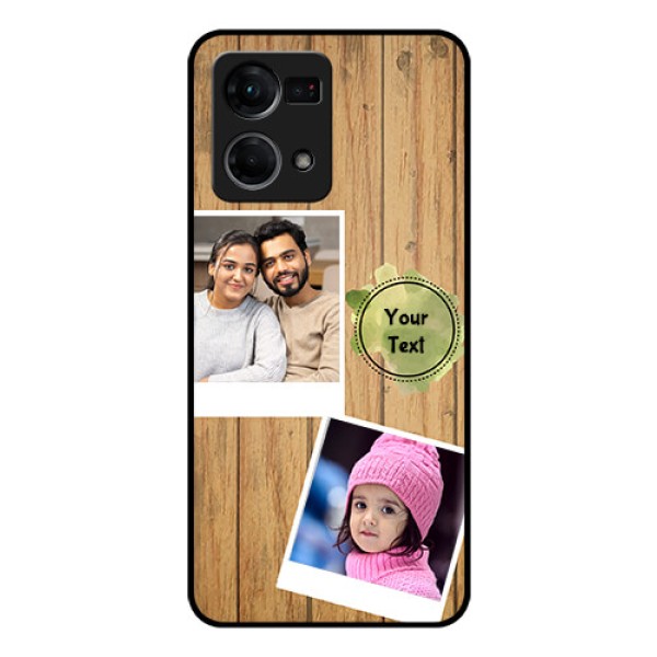 Oppo F21 Pro Custom Glass Phone Case - Wooden Texture Design