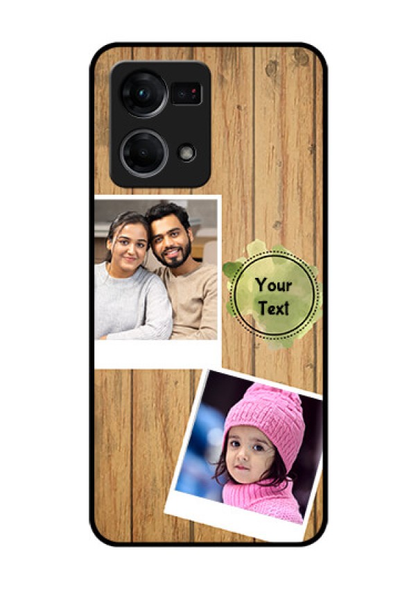 Oppo F21 Pro Custom Glass Phone Case - Wooden Texture Design
