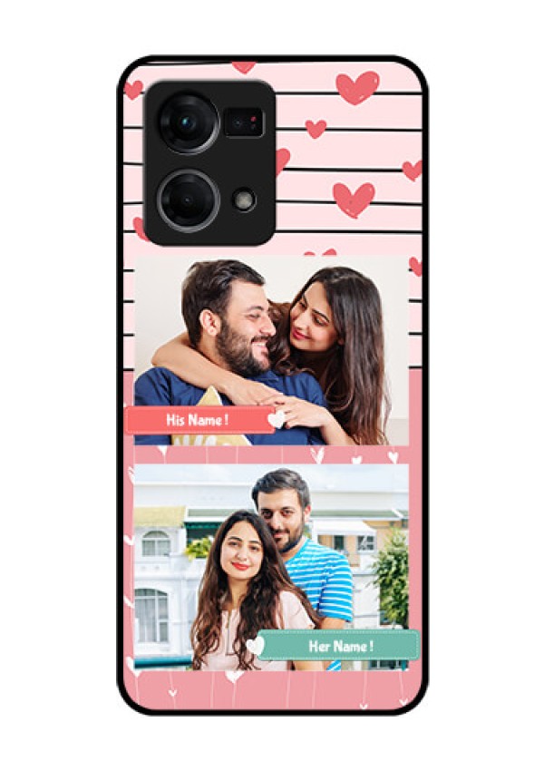 Oppo F21 Pro Custom Glass Mobile Case - Photo with Heart Design