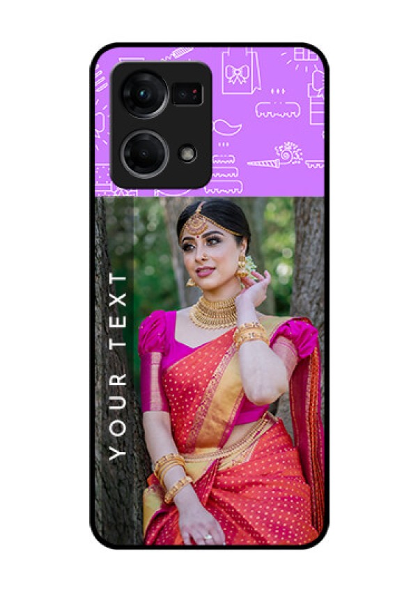 Oppo F21 Pro Custom Glass Mobile Case - Birthday Icons Design