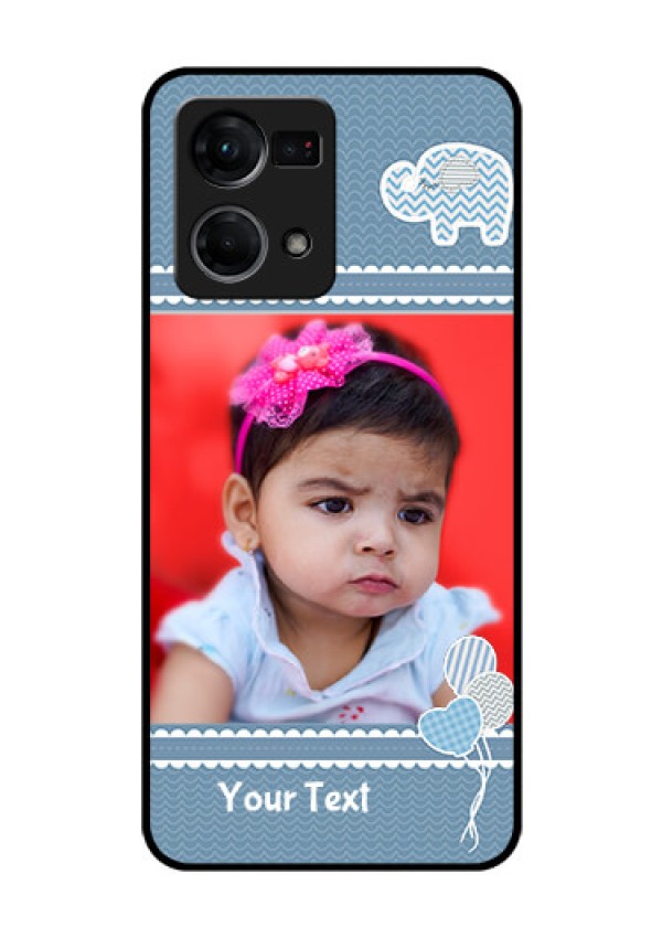 Oppo F21 Pro Photo Printing on Glass Case - with Kids Pattern Design