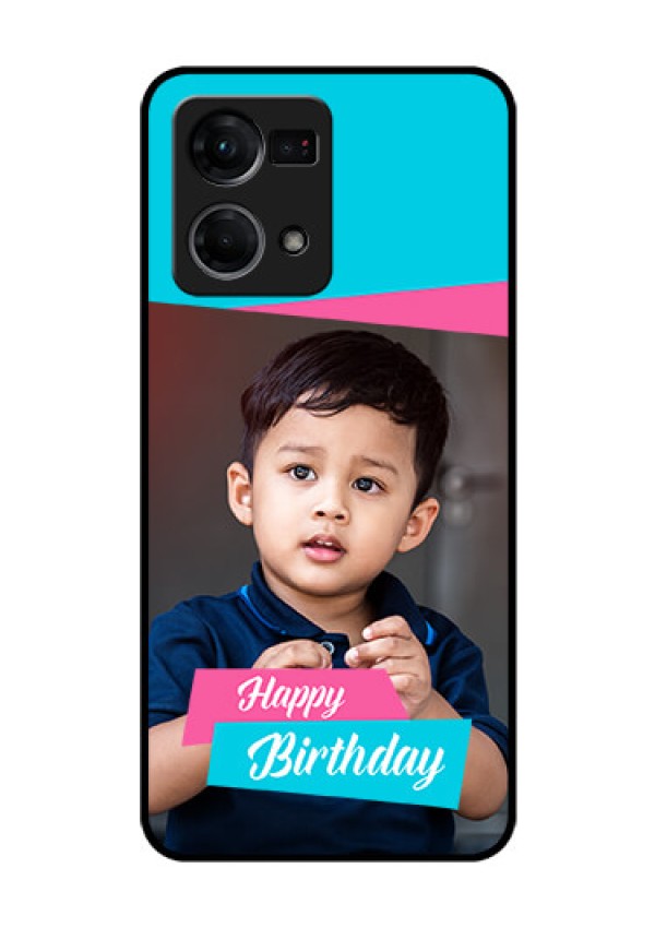 Oppo F21 Pro Personalized Glass Phone Case - Image Holder with 2 Color Design