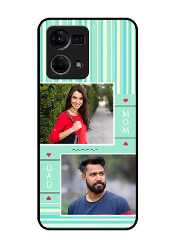 Oppo F21 Pro Custom Glass Phone Case - Mom & Dad Pic Design