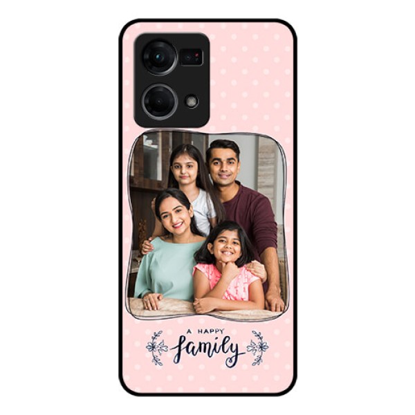Oppo F21 Pro Custom Glass Phone Case - Family with Dots Design
