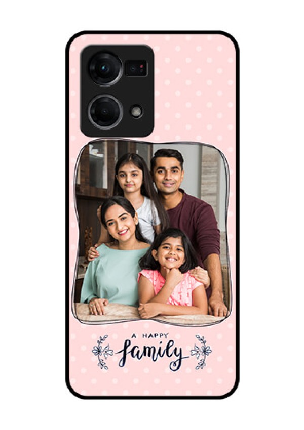 Oppo F21 Pro Custom Glass Phone Case - Family with Dots Design
