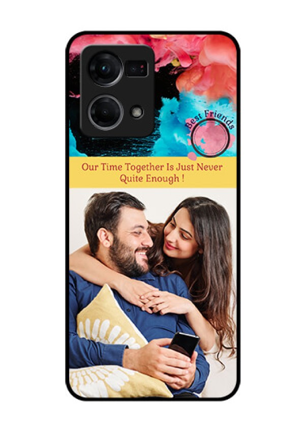 Oppo F21 Pro Custom Glass Mobile Case - Quote with Acrylic Painting Design