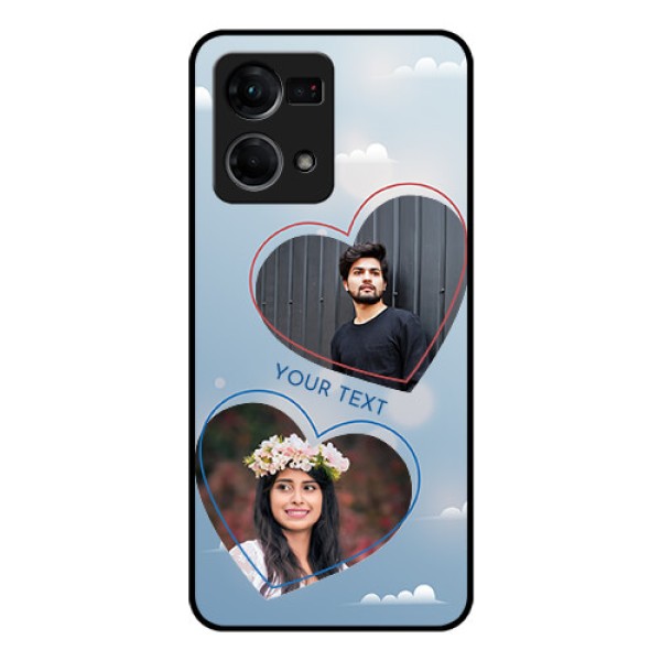 Oppo F21 Pro Custom Glass Mobile Case - Blue Color Couple Design