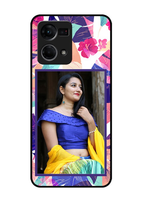 Oppo F21 Pro Custom Glass Mobile Case - Abstract Floral Design