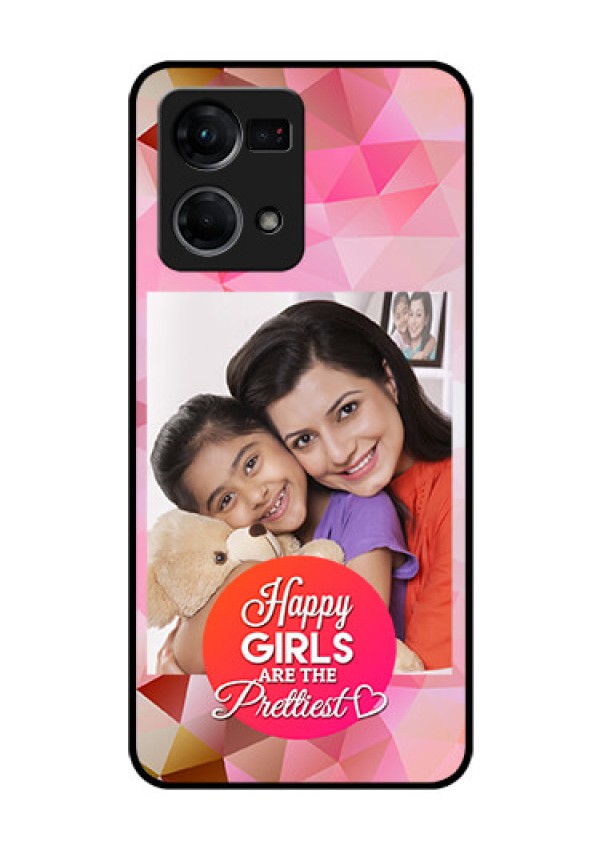 Oppo F21 Pro Photo Printing on Glass Case - Abstract Triangle Design