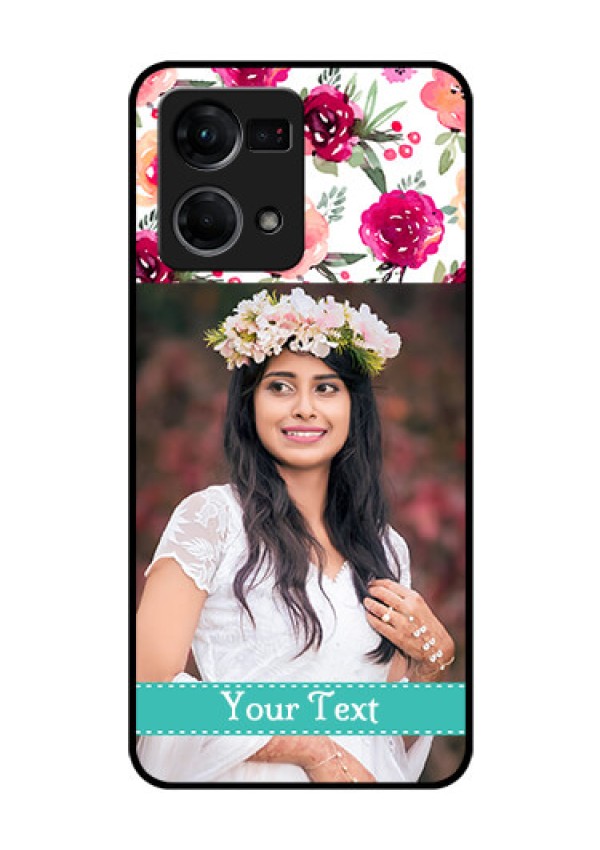 Oppo F21 Pro Custom Glass Phone Case - Watercolor Floral Design