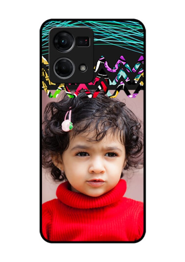 Oppo F21 Pro Personalized Glass Phone Case - Neon Abstract Design