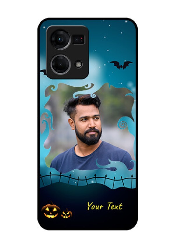 Oppo F21 Pro Custom Glass Phone Case - Halloween frame design