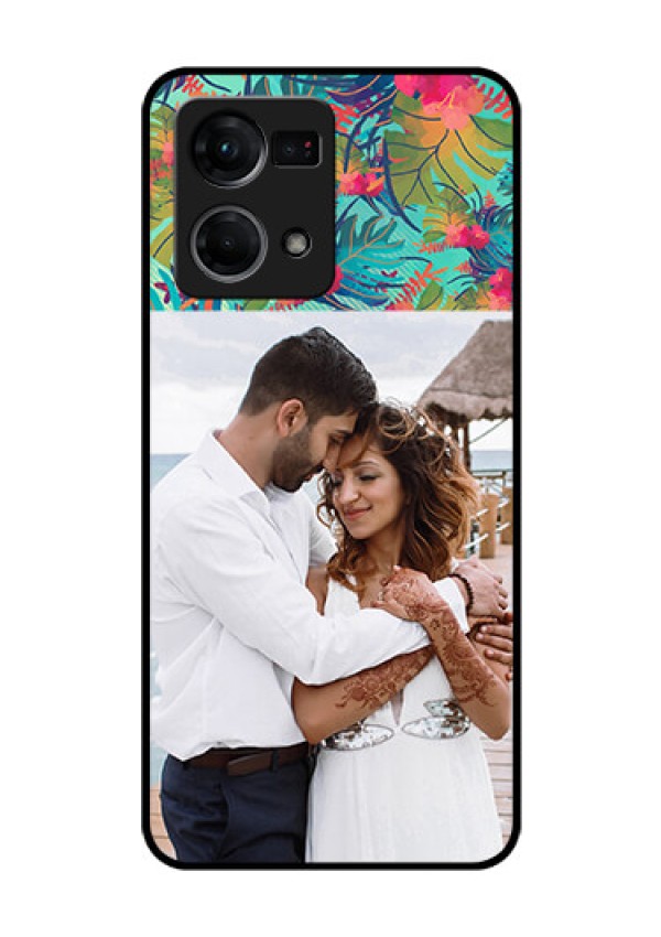Oppo F21 Pro Photo Printing on Glass Case - Watercolor Floral Design