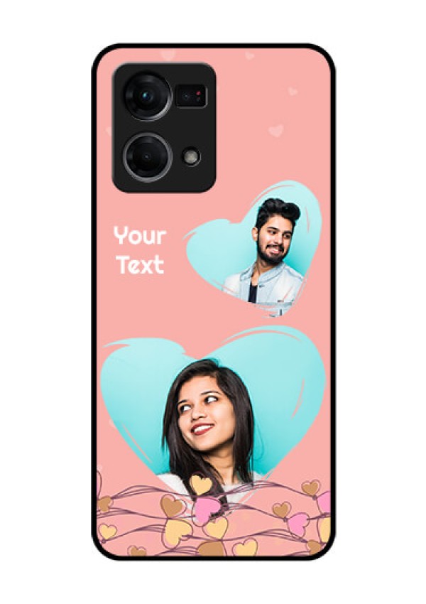 Oppo F21 Pro Custom Glass Mobile Case - Love Doodle Design