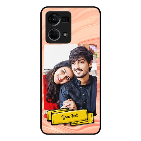 Oppo F21 Pro Personalized Glass Phone Case - Marble Texture Design