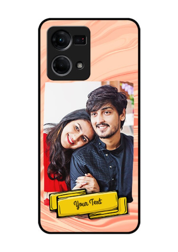 Oppo F21 Pro Personalized Glass Phone Case - Marble Texture Design