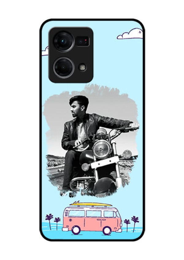 Oppo F21 Pro Photo Printing on Glass Case - Travel & Adventure Design