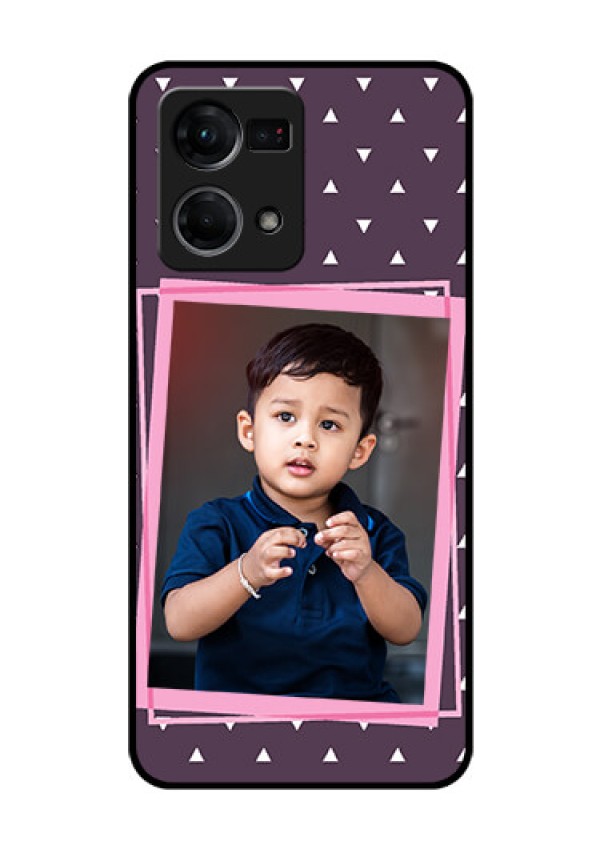 Oppo F21 Pro Custom Glass Mobile Case - Triangle Pattern Dotted Design