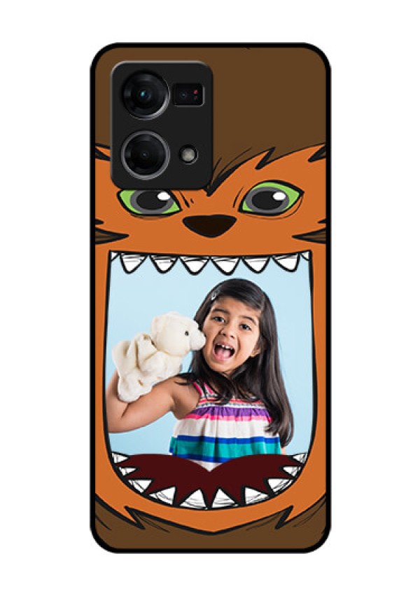 Oppo F21 Pro Photo Printing on Glass Case - Owl Monster Back Case Design