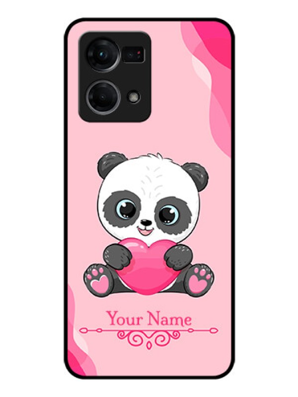 Custom Oppo F21 Pro Custom Glass Mobile Case - Cute Panda Design