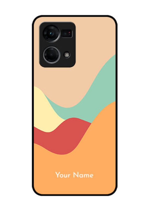 Oppo F21 Pro Personalized Glass Phone Case - Ocean Waves Multi-colour Design