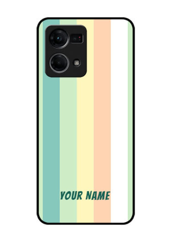 Oppo F21 Pro Photo Printing on Glass Case - Multi-colour Stripes Design