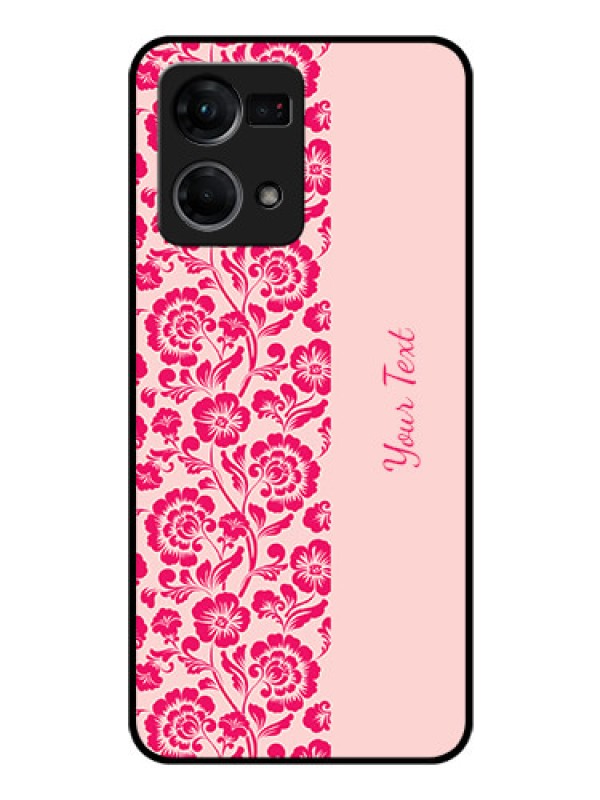 Custom Oppo F21 Pro Custom Glass Phone Case - Attractive Floral Pattern Design