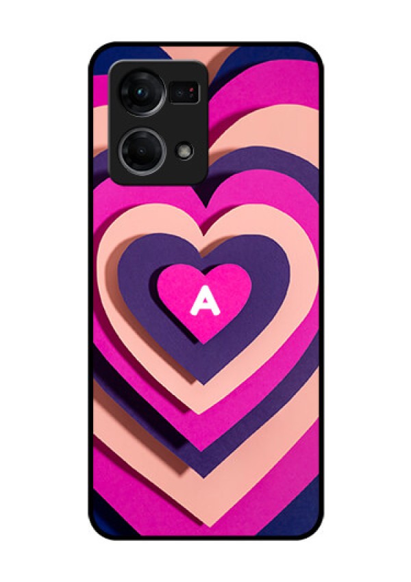 Oppo F21 Pro Custom Glass Mobile Case - Cute Heart Pattern Design