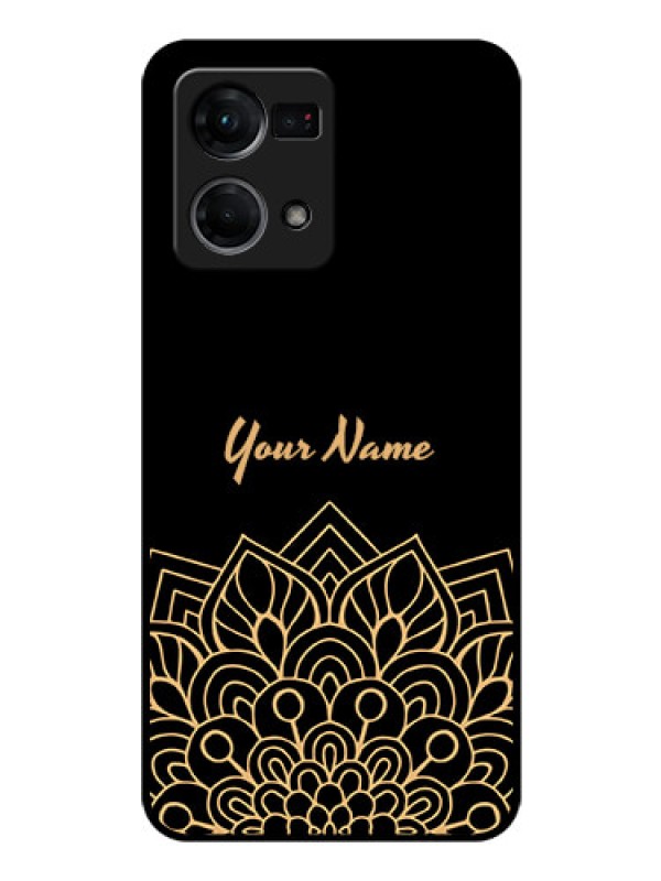 Custom Oppo F21 Pro Custom Glass Phone Case - Golden mandala Design